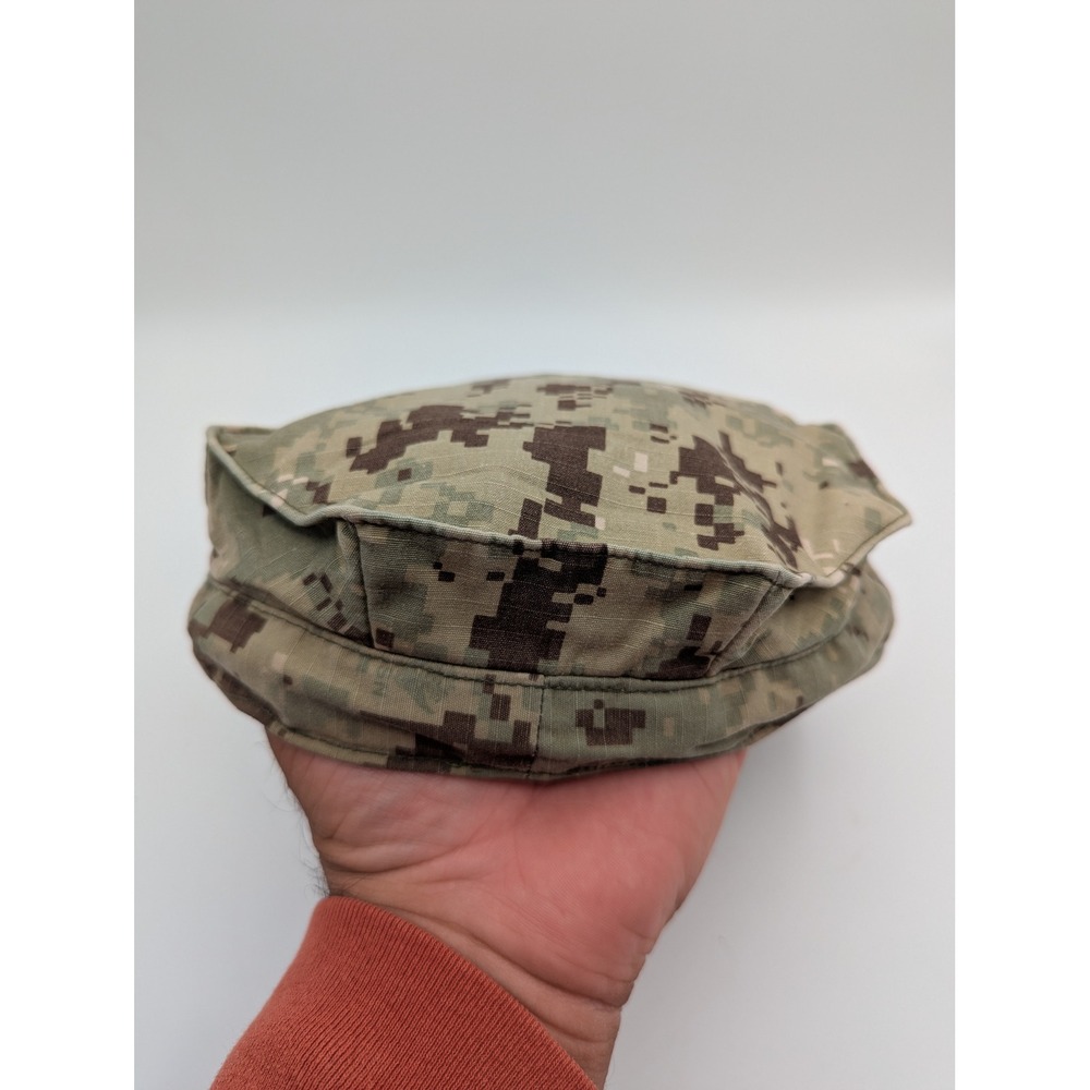 US Navy NWU Type III AOR2 Digital Camo 8 Point Utility Cover Hat Size 7 3/4 E-5 - Picture 2 of 7